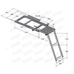 Two-section telescopic ladder with platform