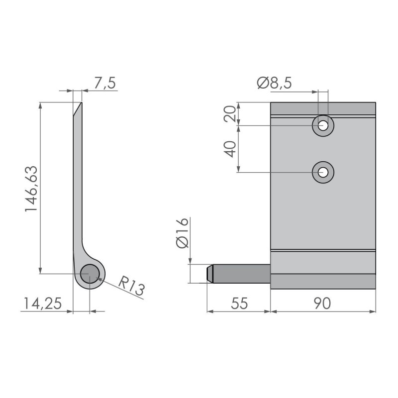 Portehing 146 An / short / left