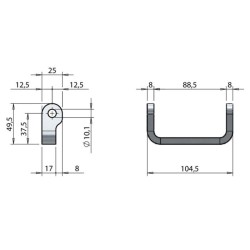 Hinge fitting 262 ZP / weldable / narrow