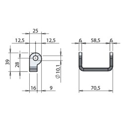 Hinge fixing 220 ZP / weldable