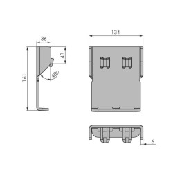 Pillar attachment for clamp K5 / 120mm
