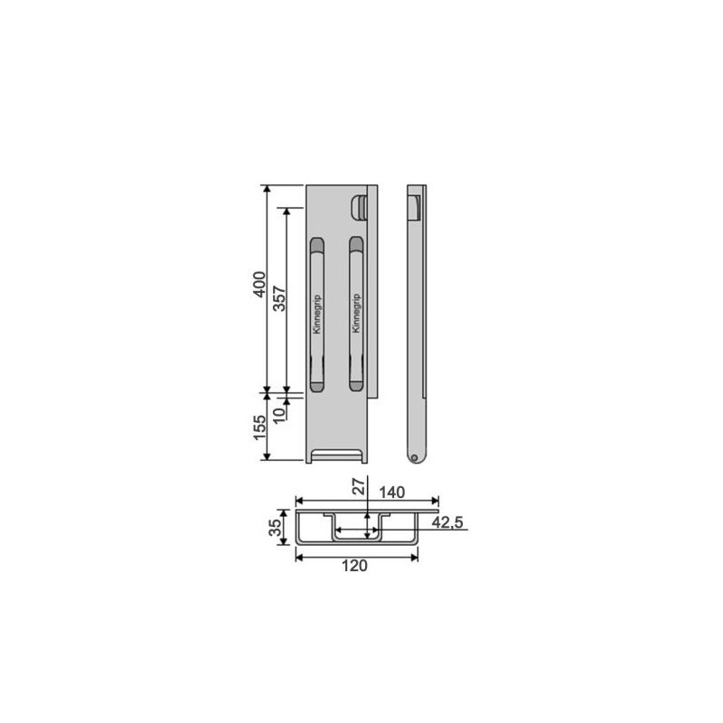 Rear pillar Kinne K20 400 / Right-hand side