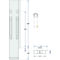 Rear pillar Kinne K20 600 / right / galva