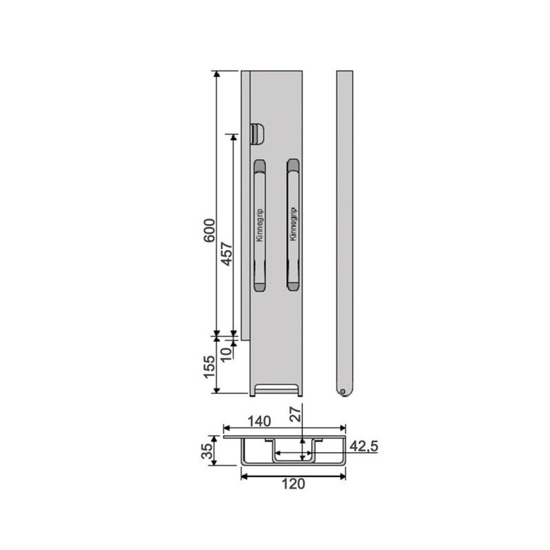 Rear pillar Kinne K20 600 / left