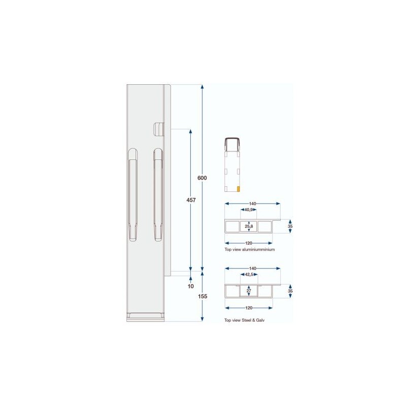 Rear pillar Kinne K20 600 / better / sing g