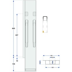 Rear pillar Kinne K20 600 / left / galva