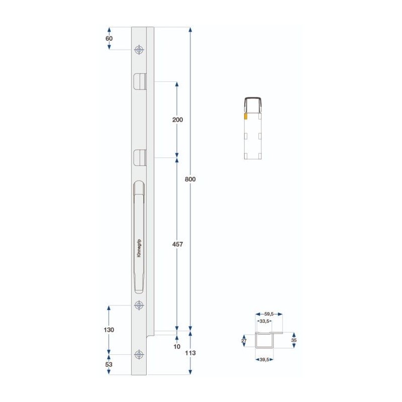 Front hinge Kinne K20 800 / left