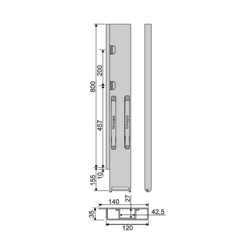 Rear pillar Kinne K20 800 / left