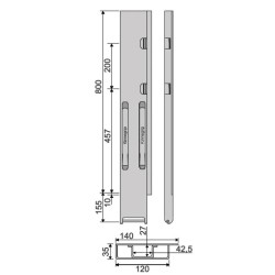 Rear pillar Kinne K20 800 / better