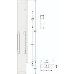 Rear pillar Kinne K20 800 / right / galva