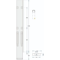 Rear pillar Kinne K20 1000 / right / galv