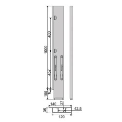 Rear pillar Kinne K20 1000/left