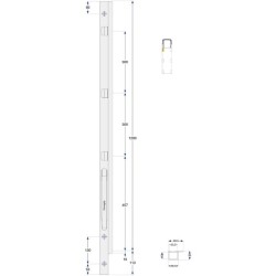 Front hinge Kinne K20 1200 / left / bol