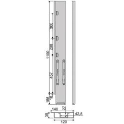 Rear pillar Kinne K20 1200 / left