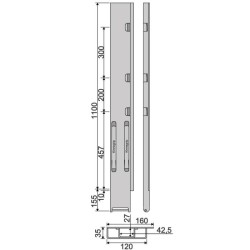 Rear pillar Kinne K20 1200 / better