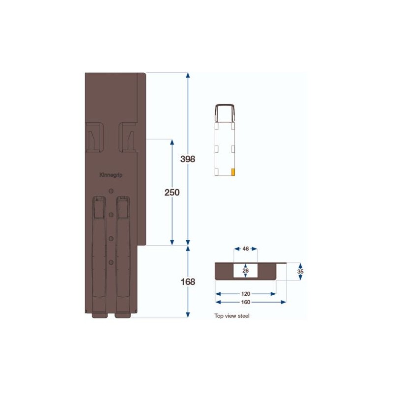 Rear pillar KG K5-400/2 / right / wide