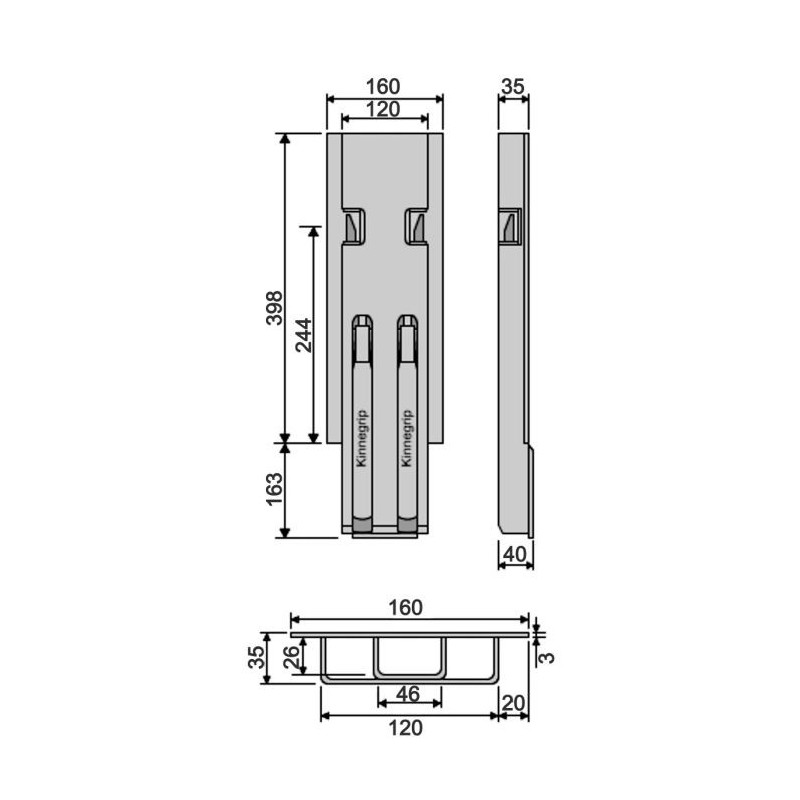 Kinnegrip K5-400 lateral grip bracket