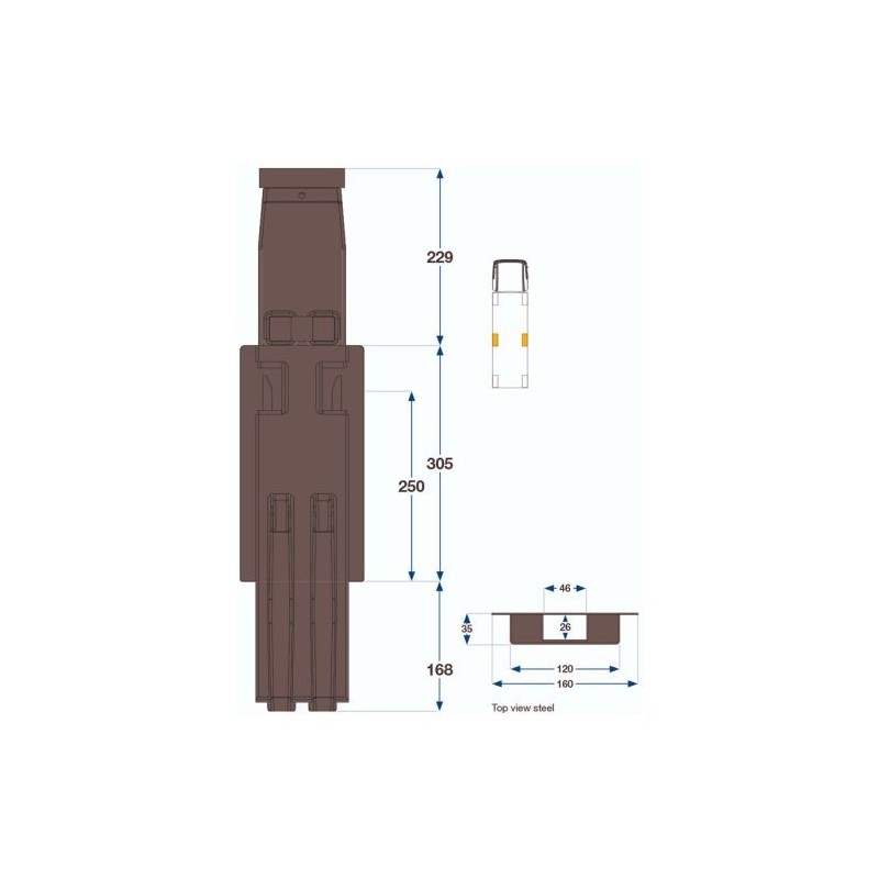 Упор для крепления боковых петель K5-400