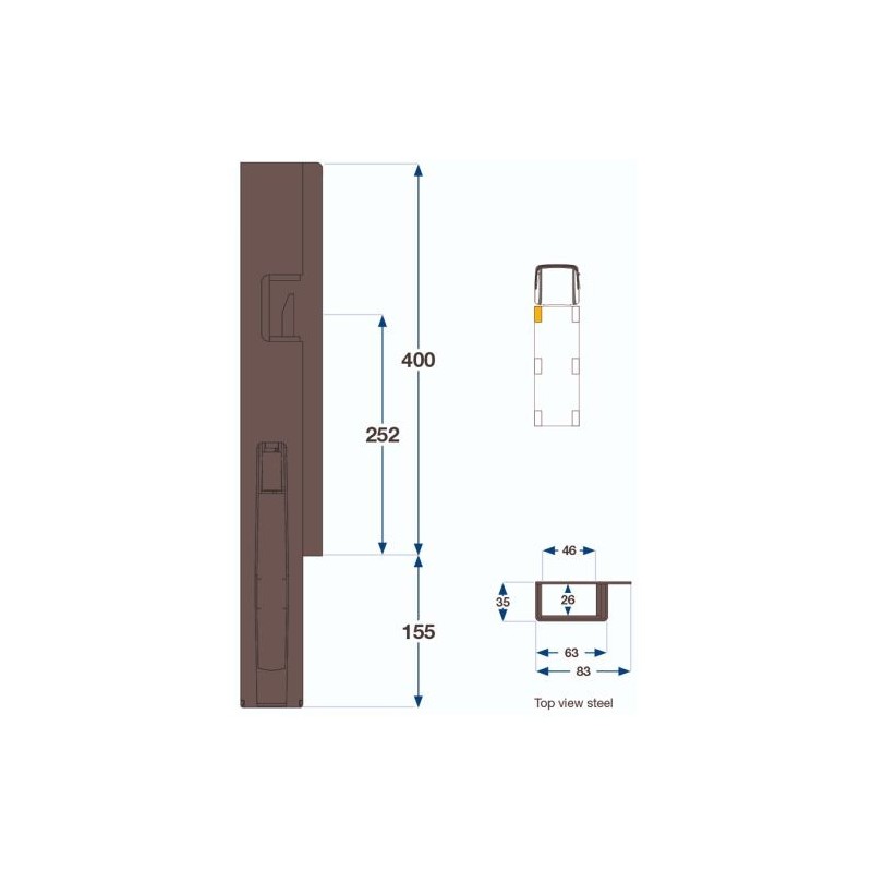 Kinnegrip K5-400 front hinge / left