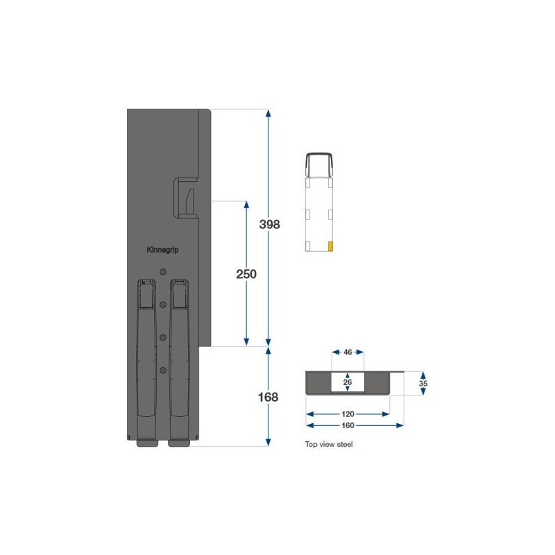 Rear pillar KG K5-400 / right / wide