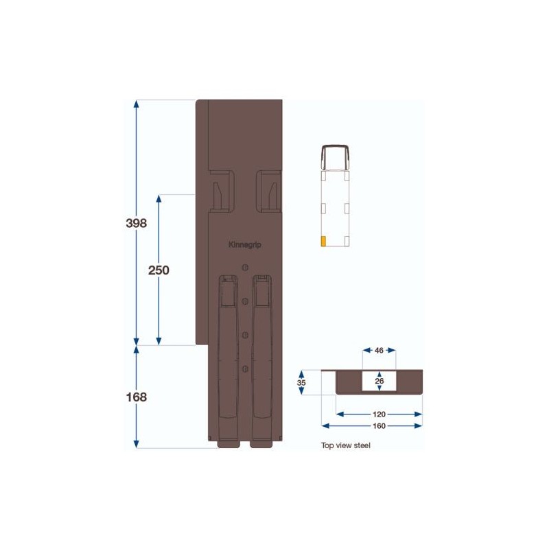 Rear pillar KG K5-400/2 / left / wide