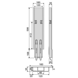 Side rail Kinnegrip K5-600