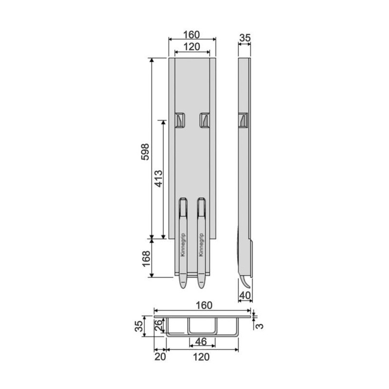 Side rail Kinnegrip K5-600