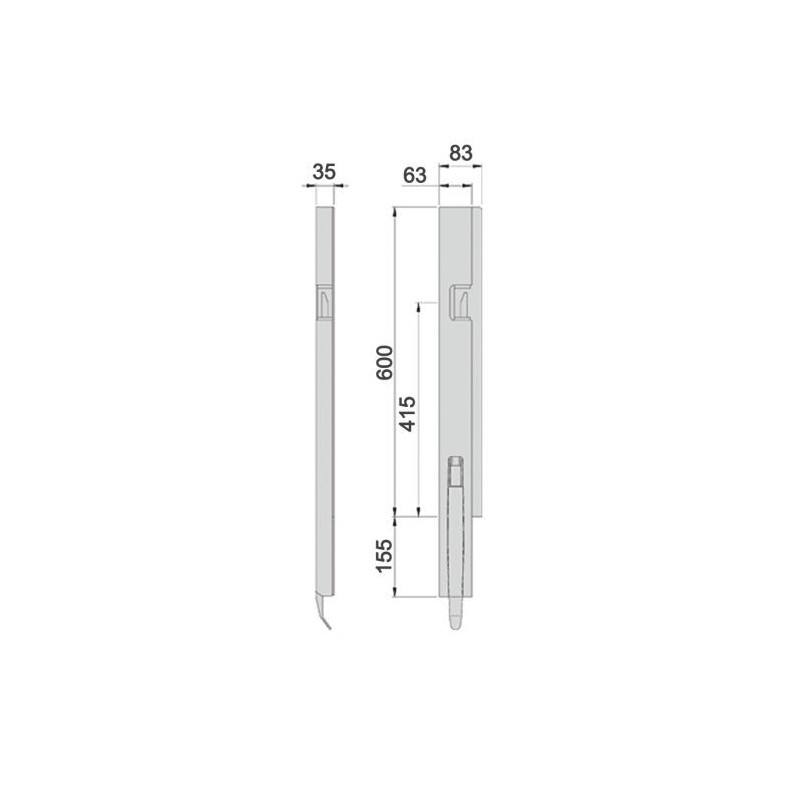 Kinnegrip K5-600 / left front hinge