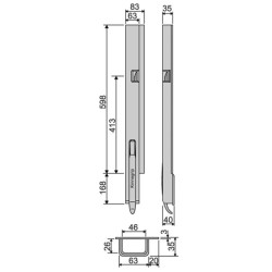 Rear pillar KG K5-600, narrow / right