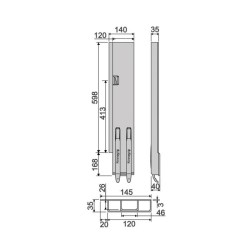 Rear pillar KG K5-600 / left / wide
