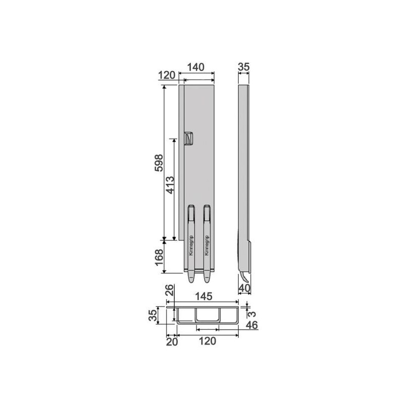 Rear pillar KG K5-600 / left / wide