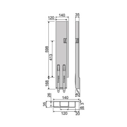 Rear pillar KG K5-600 / right / wide