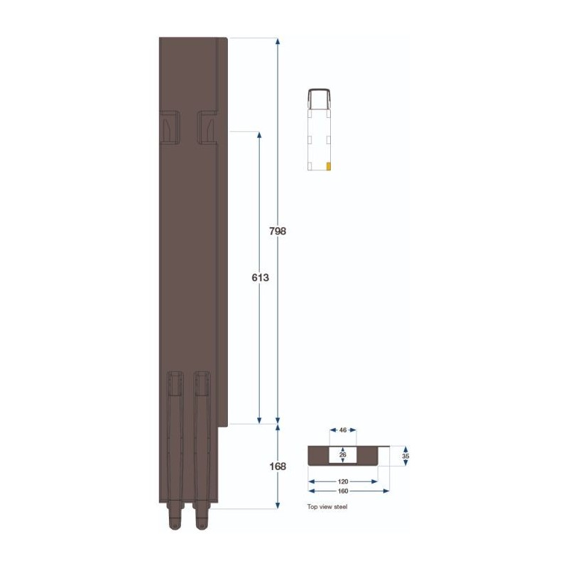 Задняя стойка KG K5-800 / правая