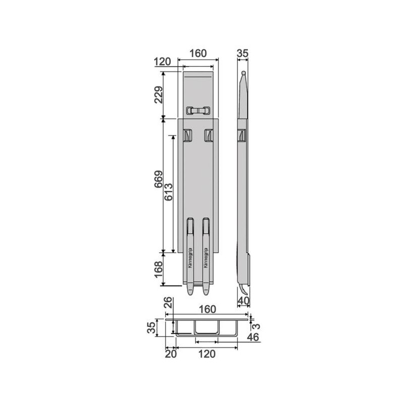 Lateral collar Kinnegrip K5-800 extension