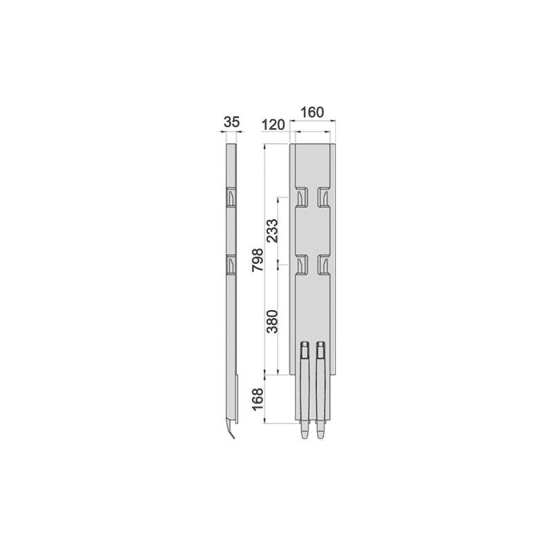 Lateral hinge Kinnegrip K5-800/2