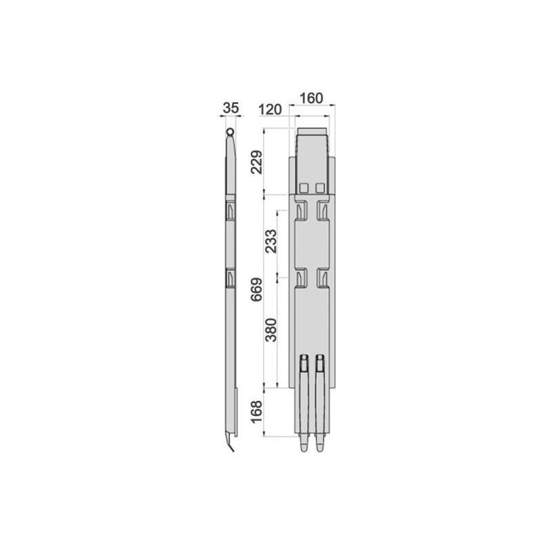 Kinnegrip K5-800/2 exte side bracket