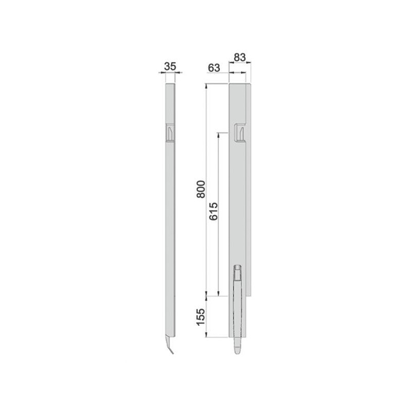 Kinnegrip K5-800 / left front axle