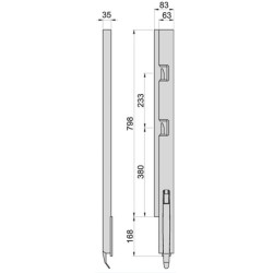 Rear pillar Kinneg K5-800/2 / left / narrow