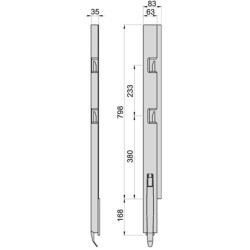 Rear pillar Kinneg K5-800/2 / right / narrow