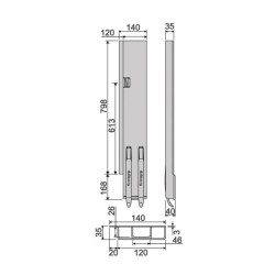 Rear pillar KG K5-800 / left / wide