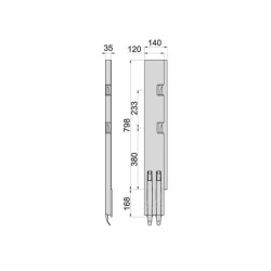 Rear pillar KG K5-800/2 / right / wide