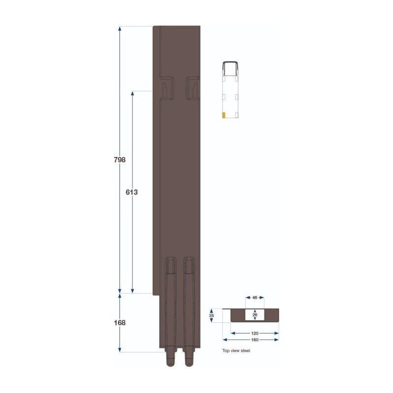 Rear pillar KG K5-800 / left