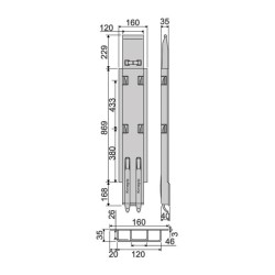Side rail Kinnegrip K5-1000 extension