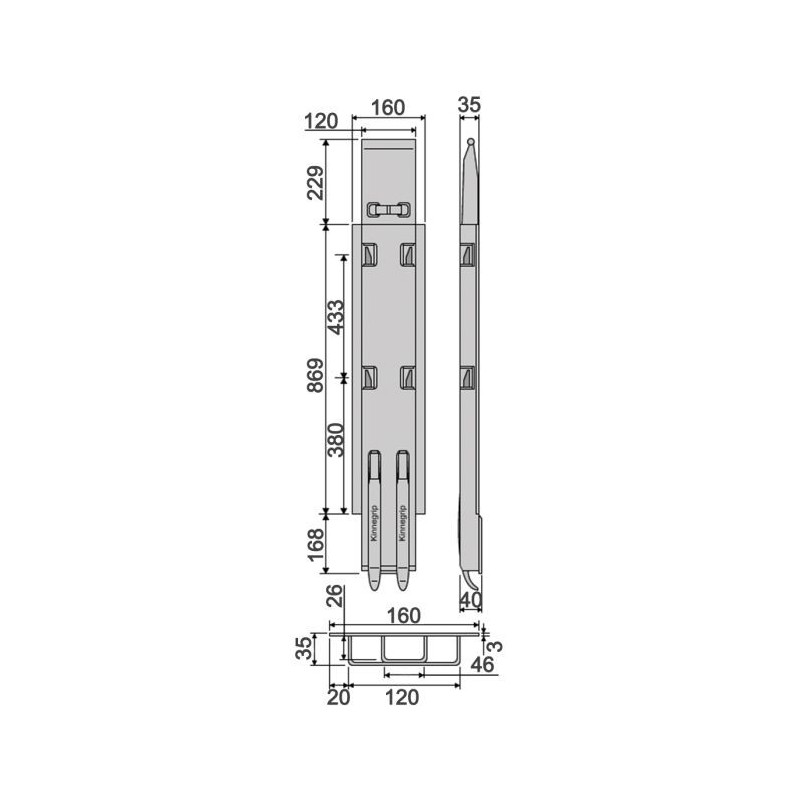 Side rail Kinnegrip K5-1000 extension