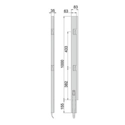 Front hinge KG K5-1000 / left