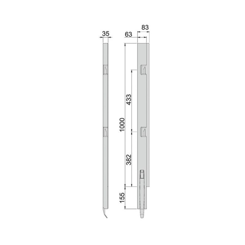 Front hinge KG K5-1000 / left