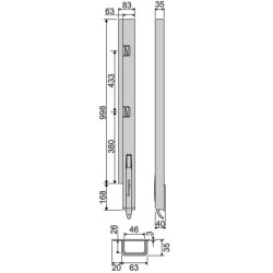 Rear pillar KG K5-1000 / left / narrow