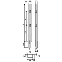 Rear pillar KG K5-1000 / right / narrow