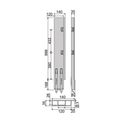 Rear pillar KG K5-1000 / right / wide