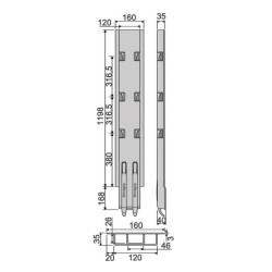 Lateral hinge Kinnegrip K5-1200